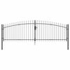 vidaXL Double Door Fence Gate with Spear Top 400x149.5 cm