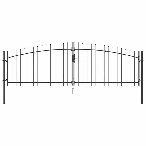 vidaXL Double Door Fence Gate with Spear Top 400x149.5 cm