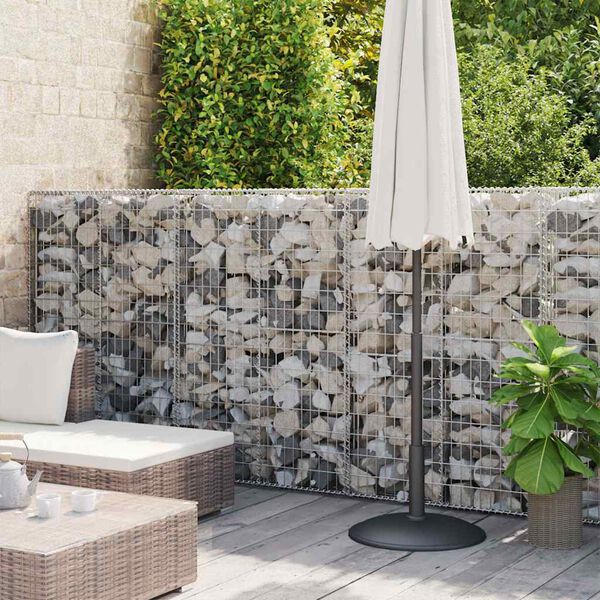 vidaXL Gabion Wall with Covers Galvanised Steel 600x50x150 cm
