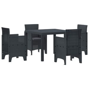 vidaXL Garden Dining Set 5 pcs Anthracite Polypropylene
