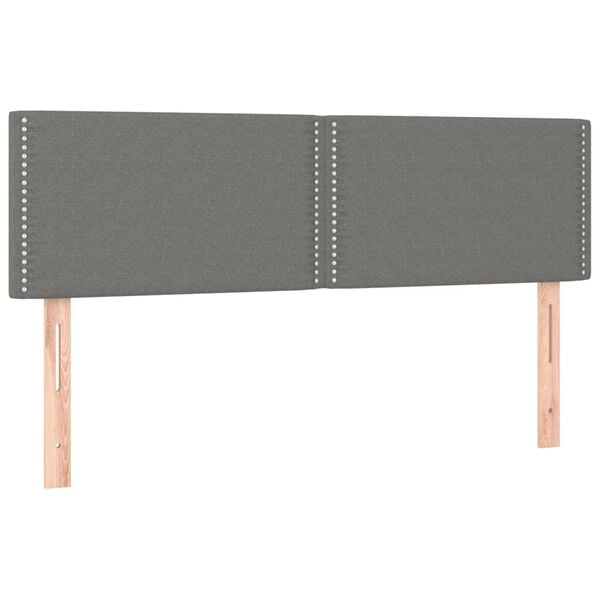 vidaXL LED Headboard Dark Grey 144 cm Fabric