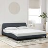 vidaXL Bed Frame "Dover" Dark Grey 180x200 cm King Velvet