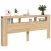 vidaXL LED Headboard Sonoma Oak 220x18.5x103.5 cm Engineered Wood