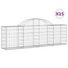 vidaXL Arched Gabion Baskets 15 pcs 200x30x60/80 cm Galvanised Iron