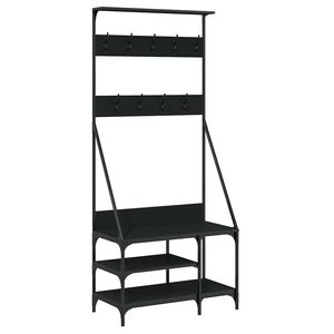 vidaXL Clothes Rack with Shoe Storage Black 80x40x184 cm