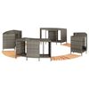 vidaXL Hot Tub Surround Grey Poly Rattan and Solid Wood Acacia