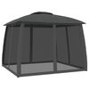vidaXL Gazebo with Double Roof and Mesh Walls Anthracite 2.93x2.93 m Steel