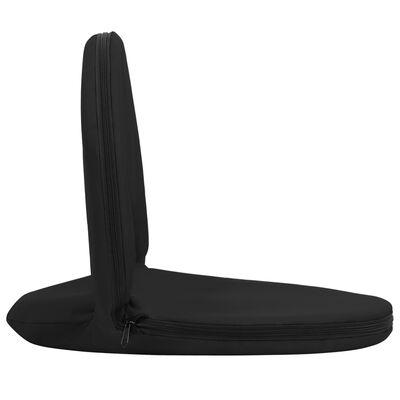 vidaXL Foldable Ground Chair 2 pcs Black Steel and Fabric
