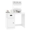 vidaXL Dressing Table with LED White 90x50x132.5 cm Engineered Wood