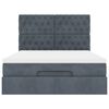 vidaXL Ottoman Bed with Mattresses & LEDs Dark Grey Double Velvet