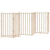 vidaXL Dog Gate with Door Foldable 9 Panels 450 cm Poplar Wood
