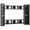 vidaXL 10 Piece TV Cabinet Set High Gloss Grey Engineered Wood