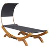 vidaXL Outdoor Lounge Bed with Canopy 100x200x126 cm Solid Bent Wood Anthracite