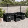 vidaXL 8 Piece Garden Sofa Set with Cushions Black Poly Rattan
