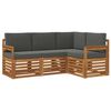 vidaXL Outdoor Sofa Set 4 pcs Natural and Anthracite Polyester