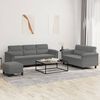 vidaXL 3 Piece Sofa Set with Cushions Dark Grey Microfibre Fabric