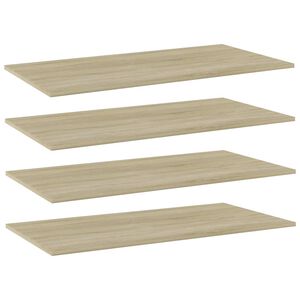 vidaXL Bookshelf Boards 4 pcs Sonoma Oak 80x20x1,5 cm Engineered Wood