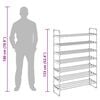 vidaXL Shoe Rack with 7 Shelves Metal and Plastic Black