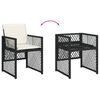 vidaXL 11 Piece Garden Dining Set with Cushions Black Poly Rattan