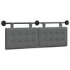 vidaXL Hanging Headboard Dark Grey Fabric