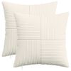 vidaXL Cushion Cover 2 pcs ALMELO Cream 35 x 35 cm Corduroy