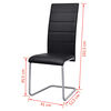 vidaXL Cantilever Dining Chairs 2 pcs Black Faux Leather