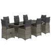 vidaXL 9 Piece Garden Bistro Set with Cushions Grey Poly Rattan