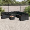 vidaXL 11 Piece Garden Sofa Set with Cushions Black Poly Rattan