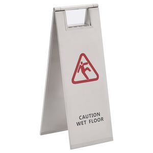 vidaXL Folding Wet Floor Sign Stainless Steel