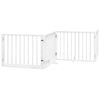 vidaXL Dog Gate with Door Foldable 4 Panels White 320 cm Poplar Wood