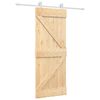 vidaXL Sliding Door with Hardware Set 80x210 cm Solid Wood Pine