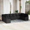 vidaXL Garden Sofa Set with Storage 10 pcs Black Poly Rattan