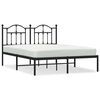 vidaXL Metal Bed Frame without Mattress with Headboard Black 135x190cm