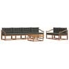 vidaXL Outdoor Sofa Set with Cushion 7 pcs Natural and Anthracite