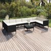 vidaXL 11 Piece Garden Lounge Set with Cushions Poly Rattan Black