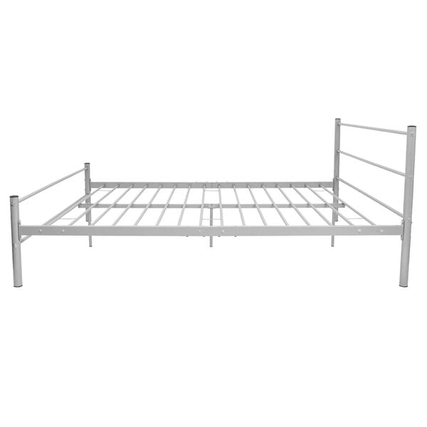 vidaXL Bed Frame without Mattress Grey Metal Queen Size