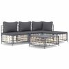 vidaXL 5 Piece Garden Lounge Set with Cushions Anthracite Poly Rattan