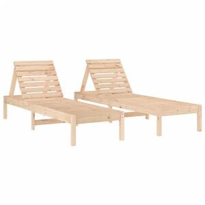 vidaXL Sun Loungers 2 pcs 199.5x60x74 cm Solid Wood Pine