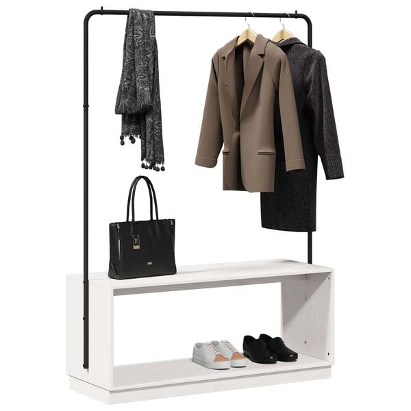 vidaXL Clothes Rack with Storage White and Black 113 x 40 x 157.5 cm