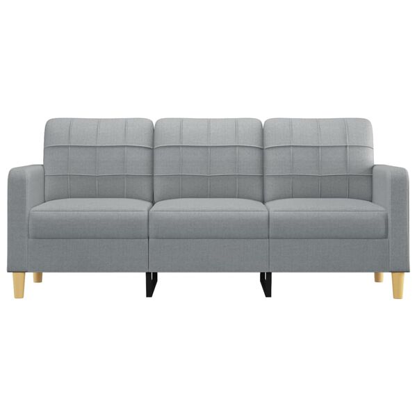vidaXL 3-Seater Sofa Light Grey 180 cm Fabric