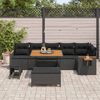 vidaXL Garden Sofa Set with Cushion 11 pcs Black Poly Rattan