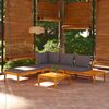 vidaXL 3 Piece Garden Lounge Set with Dark Grey Cushions Acacia Wood