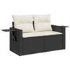 vidaXL 8 Piece Garden Sofa Set with Cushions Black Poly Rattan Acacia