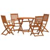 vidaXL Outdoor Furniture Set 5 pcs Natural Solid Eucalyptus Wood