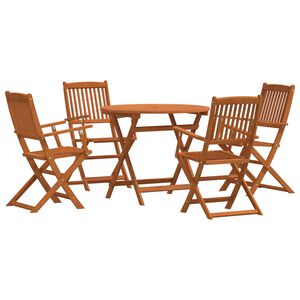 vidaXL Outdoor Furniture Set 5 pcs Natural Solid Eucalyptus Wood
