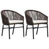 vidaXL Garden Chairs 2 pcs Brown PE Rattan