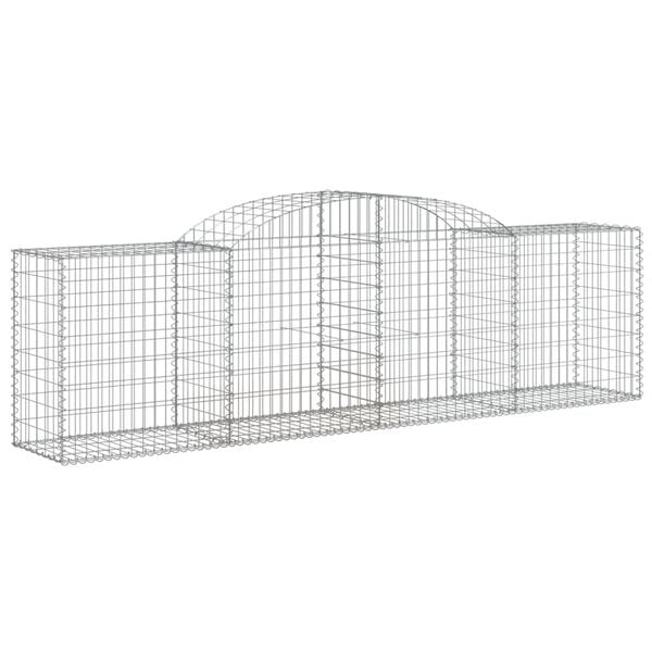 vidaXL Arched Gabion Baskets 17 pcs 300x50x80/100 cm Galvanised Iron