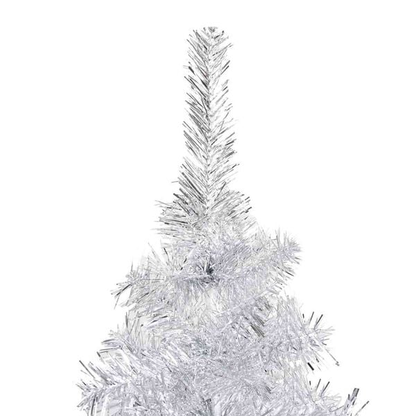 vidaXL Artificial Pre-lit Christmas Tree with Ball Set Silver 180 cm PET
