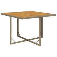 vidaXL Garden Table Beige 109x107x74 cm Poly Rattan&Solid Wood Acacia