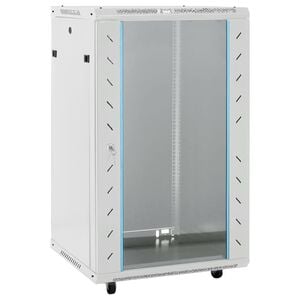 vidaXL Network Cabinet with Storage Grey 600 x 600 x 1000 mm Steel